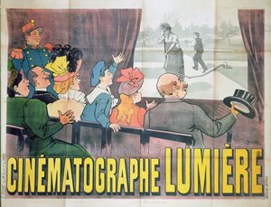 「The Waterer Watered」、Cinematographe Lumiereの広告ポスター、1896年
